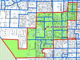   Dr. Joaquin Garcia High School boundary map